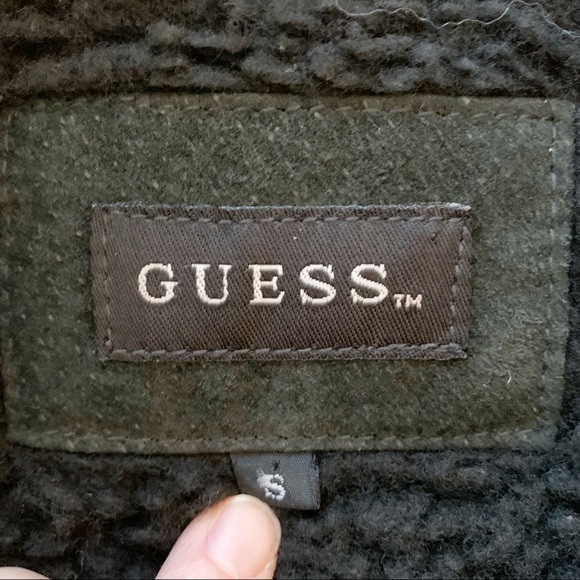 GUESS Leather and Wool Aviator Moto Jacket S - Picture 4 of 8